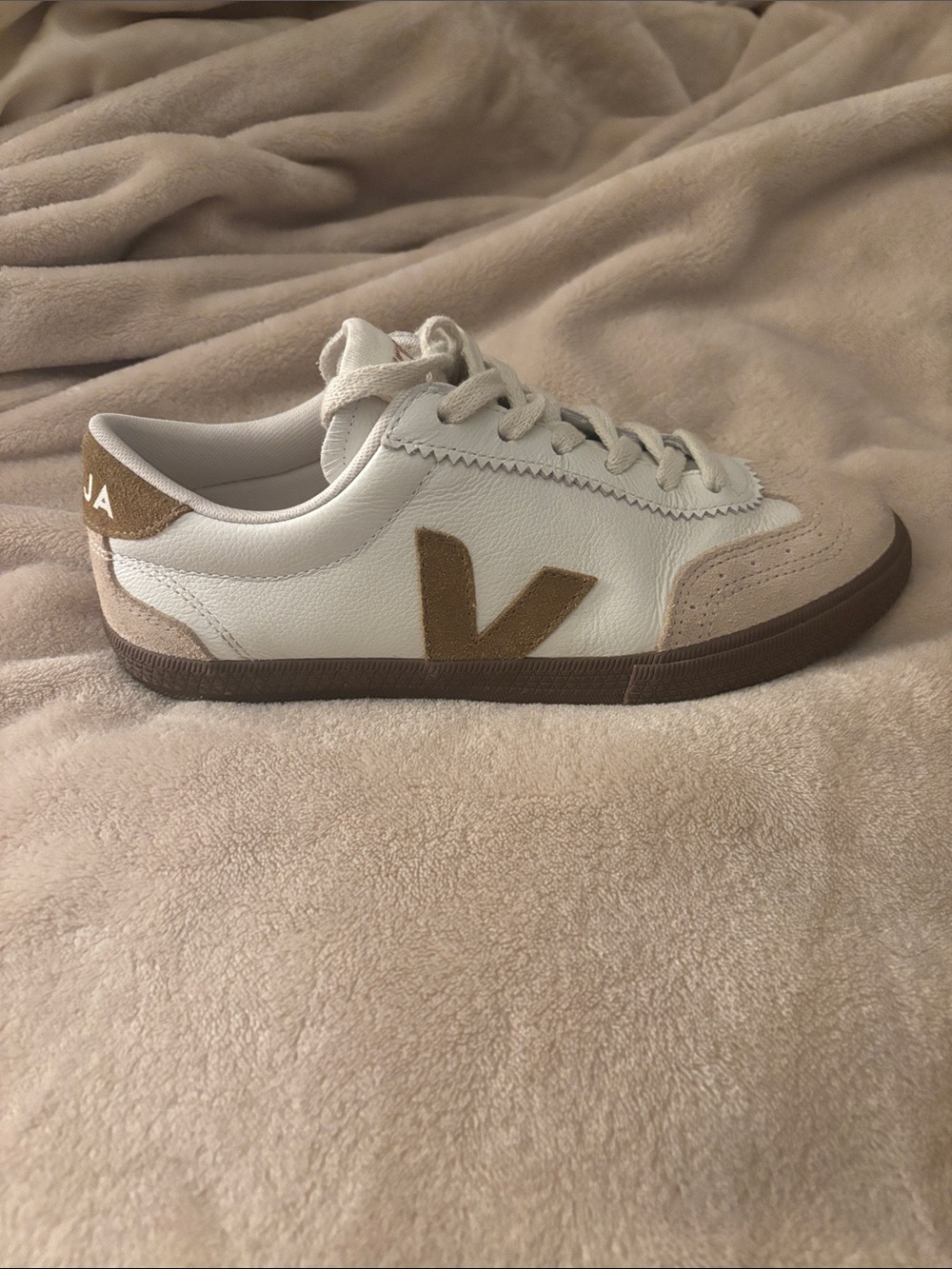 Veja Women’s White and Tan Sneakers
